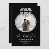 彼女は招待状婚約パーティの賛成しました 招待状 (正面/裏面)