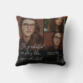 彼女は教育すごいを受けた写真卒業 クッション (裏面)