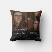 彼女は教育すごいを受けた写真卒業 クッション (正面)