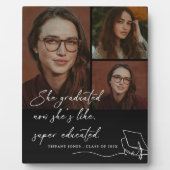 彼女は教育すごいを受けた写真卒業 フォトプラーク (正面)