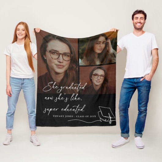 彼女は教育すごいを受けた写真卒業 フリースブランケット (インサイチュ)