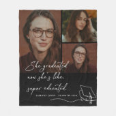 彼女は教育すごいを受けた写真卒業 フリースブランケット (正面)