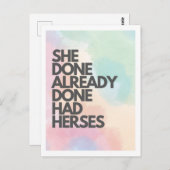 彼女は既にハーセスドラッグのレース葉書を行った ポストカード (正面/裏面)