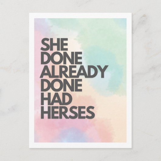 彼女は既にハーセスドラッグのレース葉書を行った ポストカード (正面)