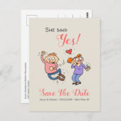 彼女は日付を除いてYesを非公式に言った ポストカード (正面/裏面)