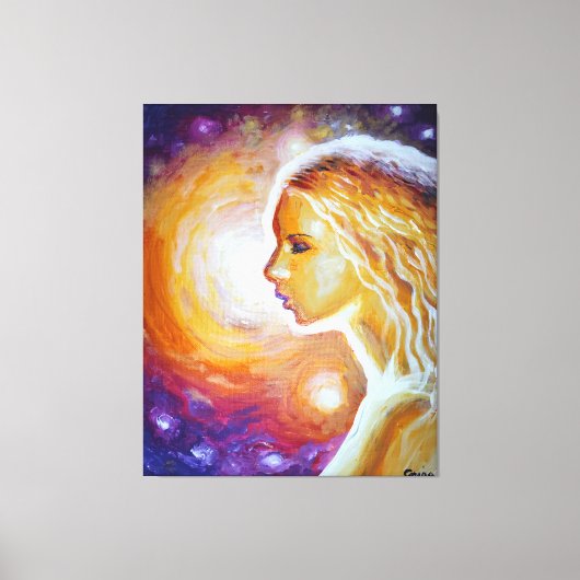 彼女は星を見ている キャンバスプリント (正面)