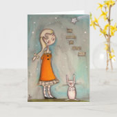 彼女は星-挨拶状--の希望で信じました カード (黄色い花)