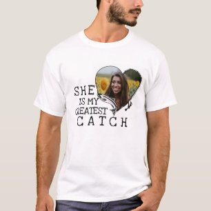 彼女は最高の釣果 釣り竿のカスタム写真 Tシャツ