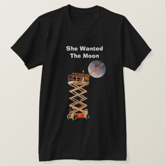 彼女は月が欲しかった ブラックTシャツ Tシャツ (デザイン正面)