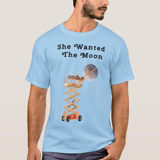 彼女は月の男性用ベーシックTシャツが欲しかった Tシャツ (正面)