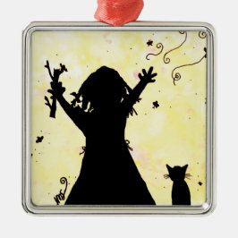 彼女は月の魔法の夢を見ます メタルオーナメント