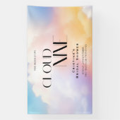 彼女は有頂天 　カラフルなパステルカラーのブライズシャワー 横断幕 (縦)