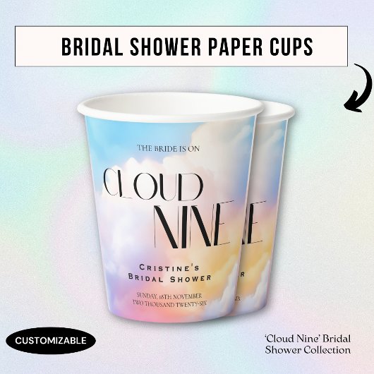 彼女は有頂天 　カラフルなパステルカラーのブライズシャワー 紙コップ