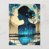 彼女は森で作られた抽象芸術の女性だ。彼女はs ポストカード (正面)