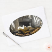 彼女は残っている 楕円形シール (封筒)