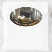 彼女は残っている 楕円形シール (バッグ)