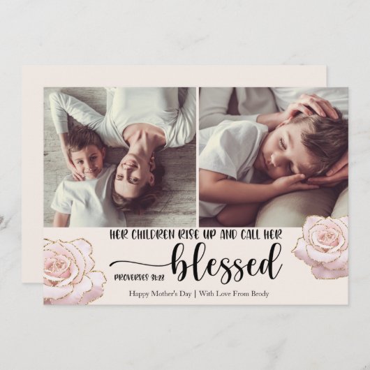 彼女は母賛美の日2の写真と呼ばれる シーズンカード (正面/裏面)