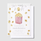 彼女は水の色ポコーンポップ・アートの赤ちゃんシャワー準備ができている ベラム紙招待状 (オフセット)