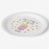 彼女は水の色ポコーンポップ・アートの赤ちゃんシャワー準備ができている ペーパープレート (アングル)