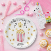 彼女は水の色ポコーンポップ・アートの赤ちゃんシャワー準備ができている ペーパープレート (パーティー)