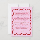 彼女は波打ったスケッチ縁どブライダルをスクープした サンキューカード (裏面)