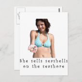 彼女は海岸で貝殻を売っている ポストカード (正面/裏面)