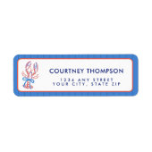 彼女は海岸のロブスターの宝物 ブライダルシャワー ラベル (正面)