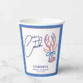 彼女は海岸のロブスターの宝物 ブライダルシャワー 紙コップ (正面)