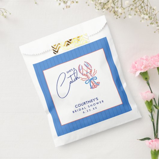 彼女は海岸のロブスターをキャッチする ブライダルシャワー フェイバーバッグ (封をした状態)