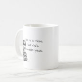 彼女は混乱しているタイポグラフィおもしろい引用文マグカップ コーヒーマグカップ (正面左)