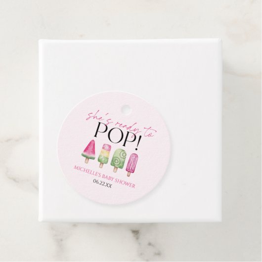 彼女は準備ができていポップ・アートのる！ポプシクル赤ちゃんシャワー フェイバータグ (インサイチュ)
