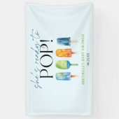 彼女は準備ができていポップ・アートのる！ポプシクル赤ちゃんシャワー 横断幕 (縦)