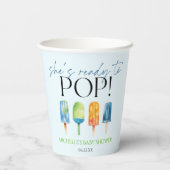 彼女は準備ができていポップ・アートのる！ポプシクル赤ちゃんシャワー 紙コップ (裏面)