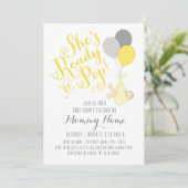 彼女は準備ができポップ・アートのた！シャワー招待状 招待状 (スタンド正面)