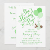 彼女は準備ができポップ・アートのた！シャワー招待状 招待状 (正面/裏面)