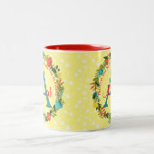 彼女は激しいモノグラムフローラ ツートーンマグカップ (中央)