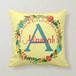 彼女は激しガーリーい引用文フローラのモノグラム名だ クッション