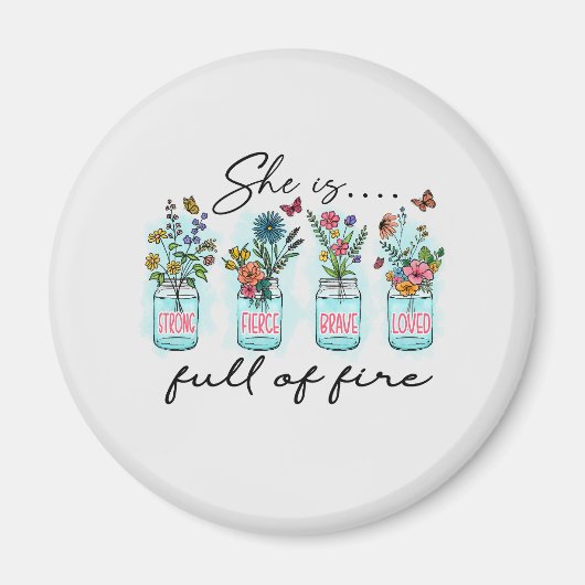 彼女は火に満ちてい鮮やかる – フローラ力 マグネット (正面)