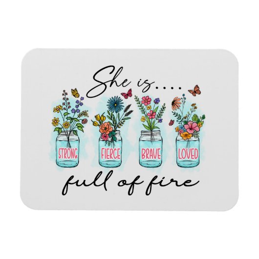 彼女は火に満ちてい鮮やかる – フローラ力 マグネット (横)