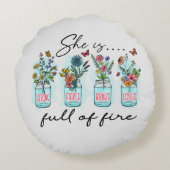 彼女は火に満ちてい鮮やかる – フローラ力 ラウンドクッション (裏面)
