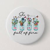 彼女は火気に満ちている 缶バッジ (正面)