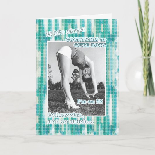 彼女は無駄なことを知っていて、それに乗っている!誕生日 カード (正面)