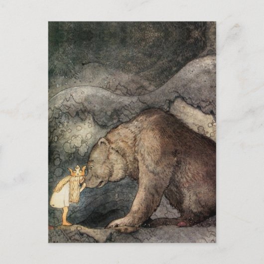 彼女は熊の鼻にキスをした ポストカード (正面)