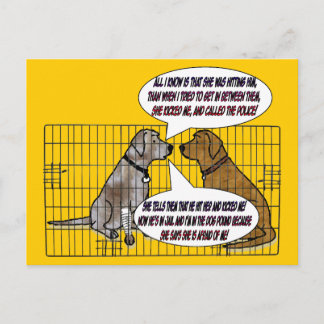 彼女は犬を蹴りました ポストカード