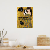 彼女は猫のポスターを見て幸せに暮らした ポスター (キッチン)