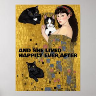 彼女は猫のポスターを見て幸せに暮らした ポスター