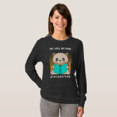 彼女は猫の本を読書きるだけだ Tシャツ (正面フル)