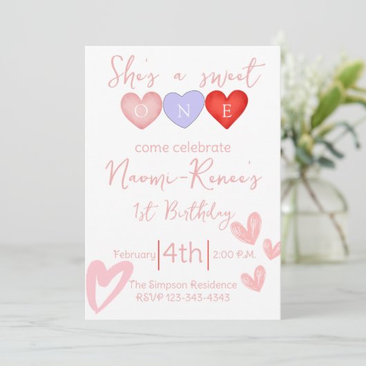 彼女は甘い一歳の誕生日 招待状 (スタンド正面)