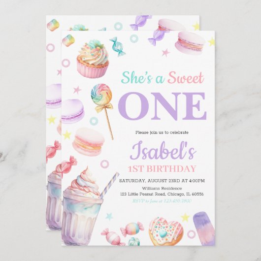 彼女は甘い誕生日 招待状 (正面/裏面)