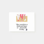 彼女は畑を考え買ている。(箴言3116a ポストイット (正面)